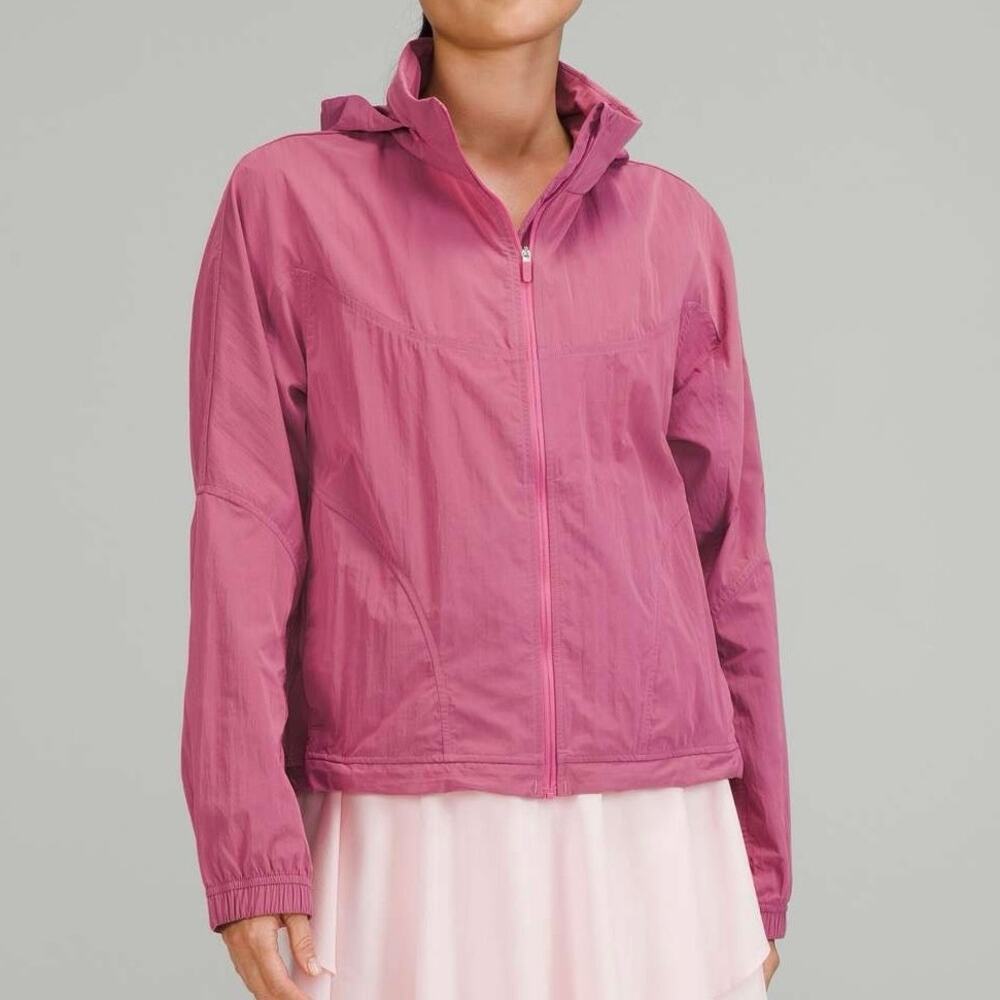 New Lululemon Sz 4 WBR5S Lightweight Stowable Hood Cropped Zip Front Rain Jacket